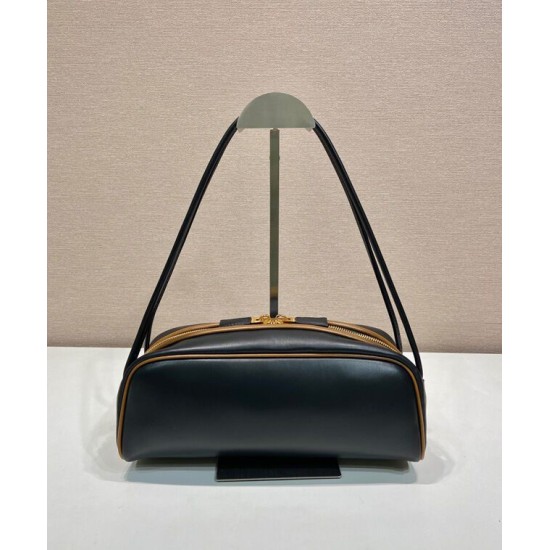 Replica Borsa a tracolla Prada Swing Smooth 1BC249 Nero Imitazione