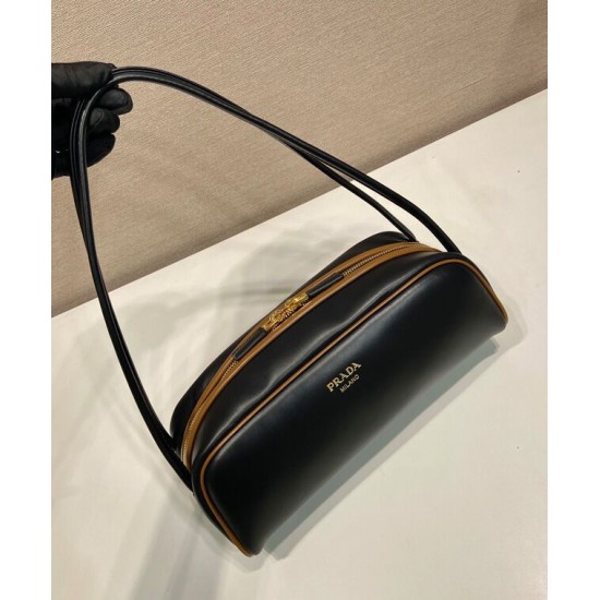 Replica Borsa a tracolla Prada Swing Smooth 1BC249 Nero Imitazione