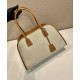 Replica Borsa tote media Prada in misto lino 1BG572 Caffè Imitazioni Falso