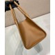 Replica Borsa tote media Prada in misto lino 1BG572 Caffè Imitazioni Falso