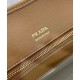 Replica Borsa tote media Prada in misto lino 1BG572 Caffè Imitazioni Falso