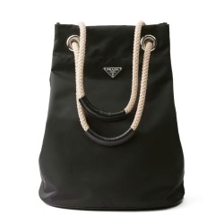 Borsa tote Prada Mariner Media Re-Nylon Replica 2VG133 Nero/Caffè