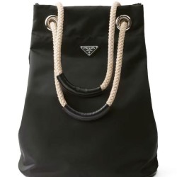 Borsa tote Prada Mariner Media Re-Nylon Replica 2VG133 Nero/Caffè