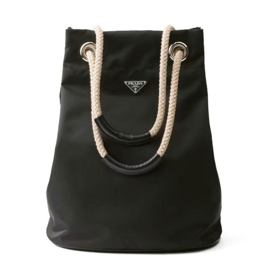 Borsa tote Prada Mariner Media Re-Nylon Replica 2VG133 Nero/Caffè
