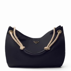 Borsa a tracolla Prada Mariner grande Re-Nylon Replica 1BC244 Nero/Caffè Imitazione