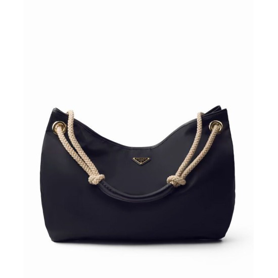 Borsa a tracolla Prada Mariner grande Re-Nylon Replica 1BC244 Nero/Caffè Imitazione