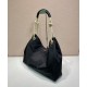 Borsa a tracolla Prada Mariner grande Re-Nylon Replica 1BC244 Nero/Caffè Imitazione