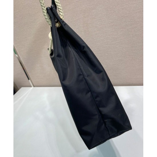 Borsa a tracolla Prada Mariner grande Re-Nylon Replica 1BC244 Nero/Caffè Imitazione