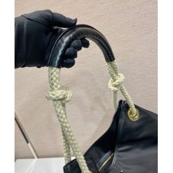 Borsa a tracolla Prada Mariner grande Re-Nylon Replica 1BC244 Nero/Caffè Imitazione