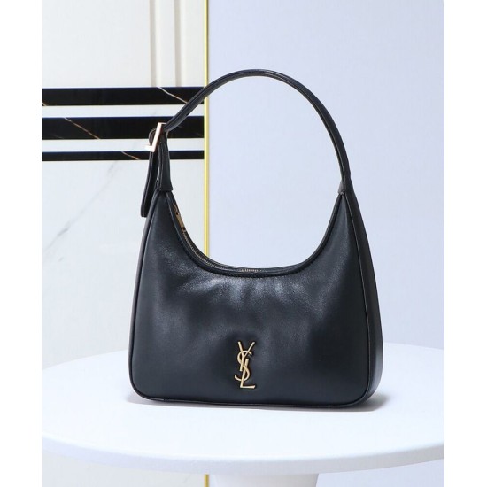 Replica Borsa a hobo YSL Saint Laurent Calypso Mini scollatura profonda nera Imitazione