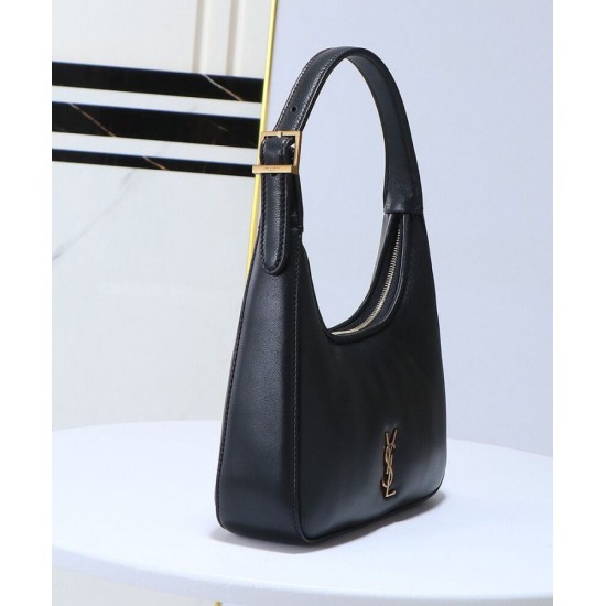 Replica Borsa a hobo YSL Saint Laurent Calypso Mini scollatura profonda nera Imitazione