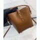 Replica Borsa a hobo YSL Saint Laurent Le 37 Mini Shiny 765870 Caffè Imitazioni Falso