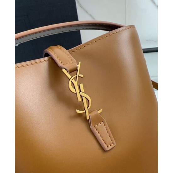 Replica Borsa a hobo YSL Saint Laurent Le 37 Mini Shiny 765870 Caffè Imitazioni Falso