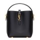 Replica Borsa a secchiello YSL Saint Laurent Le 37 Mini Shiny 765870 Nero Imitazioni Falso