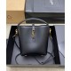 Replica Borsa a secchiello YSL Saint Laurent Le 37 Mini Shiny 765870 Nero Imitazioni Falso