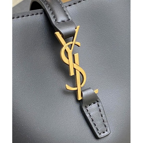 Replica Borsa a secchiello YSL Saint Laurent Le 37 Mini Shiny 765870 Nero Imitazioni Falso