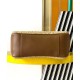 Replica Borsa piccola YSL Saint Laurent Le 5 A 7 Supple in rafia Caffè Imitazioni Falso