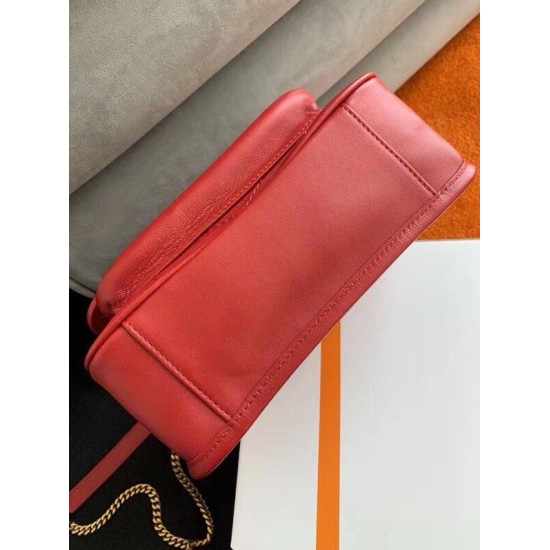 Borsa vintage YSL Saint Laurent Niki Baby Replica rossa stropicciata Imitazione