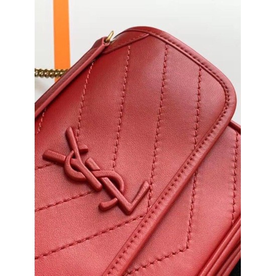 Borsa vintage YSL Saint Laurent Niki Baby Replica rossa stropicciata Imitazione