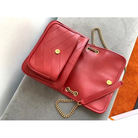 Borsa vintage YSL Saint Laurent Niki Baby Replica rossa stropicciata Imitazione