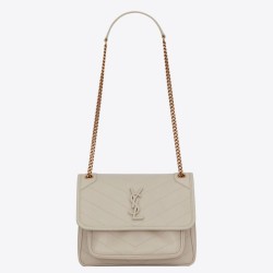 Replica Borsa vintage YSL Saint Laurent Niki Baby bianca Imitazioni Falso