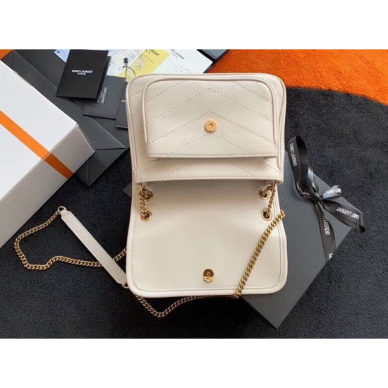 Replica Borsa vintage YSL Saint Laurent Niki Baby bianca Imitazioni Falso