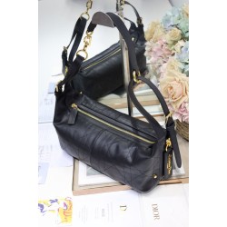 Replica Borsa Dior Piccola/Media D-Journey in Vitello Liscio Vintage Nero imitazione False Online
