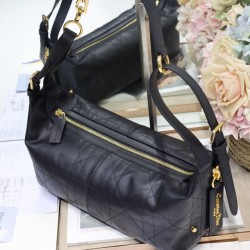 Replica Borsa Dior Piccola/Media D-Journey in Vitello Liscio Vintage Nero imitazione False Online