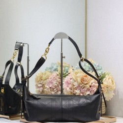 Replica Borsa Dior Piccola/Media D-Journey in Vitello Liscio Vintage Nero imitazione False Online