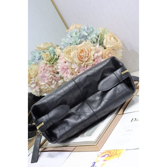 Replica Borsa Dior Piccola/Media D-Journey in Vitello Liscio Vintage Nero imitazione False Online