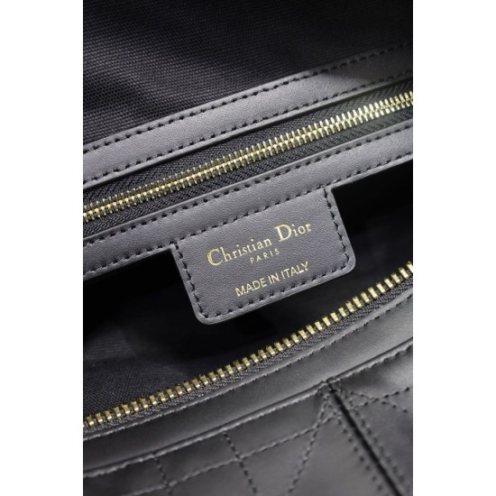 Replica Borsa Dior Piccola/Media D-Journey in Vitello Liscio Vintage Nero imitazione False Online