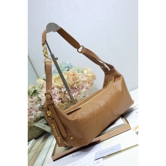 Replica Borsa Dior Piccola/Media D-Journey in Vitello Liscio Vintage Cammello imitazione False Online
