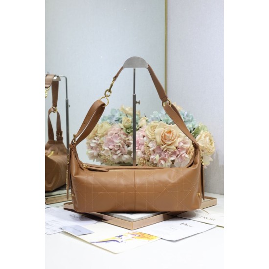 Replica Borsa Dior Piccola/Media D-Journey in Vitello Liscio Vintage Cammello imitazione False Online