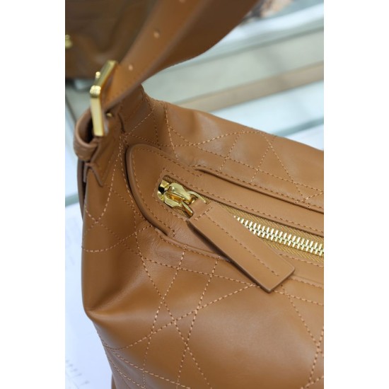 Replica Borsa Dior Piccola/Media D-Journey in Vitello Liscio Vintage Cammello imitazione False Online