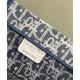 Replica Borsa Dior Book Tote Dior blu ricamata con motivo Dior Oblique grigio imitazione False Online