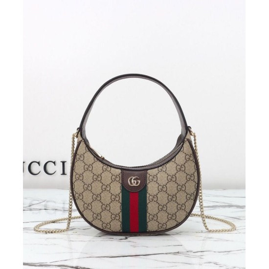 Replica Borsa a tracolla piccola Gucci Ophidia 838463 Caffè scuro imitazione False Online