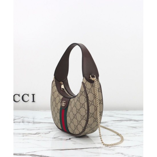 Replica Borsa a tracolla piccola Gucci Ophidia 838463 Caffè scuro imitazione False Online