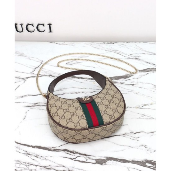 Replica Borsa a tracolla piccola Gucci Ophidia 838463 Caffè scuro imitazione False Online
