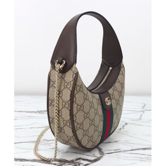 Replica Borsa a tracolla piccola Gucci Ophidia 838463 Caffè scuro imitazione False Online