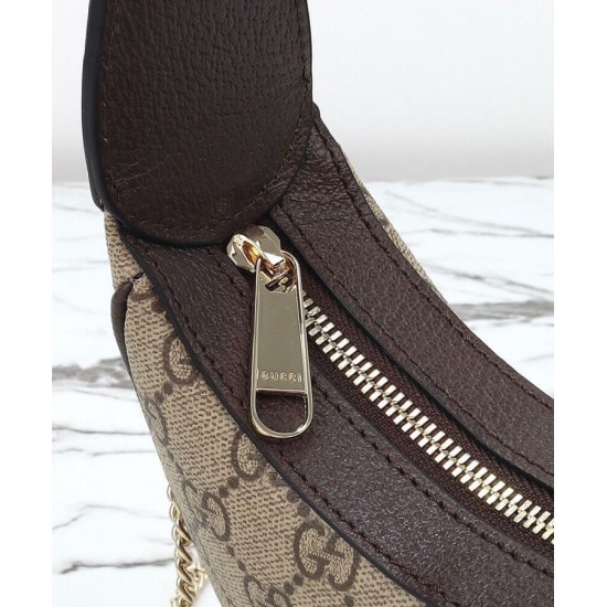 Replica Borsa a tracolla piccola Gucci Ophidia 838463 Caffè scuro imitazione False Online