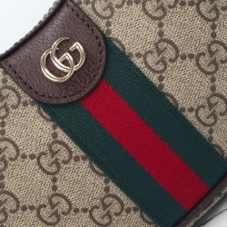 Replica Borsa a tracolla piccola Gucci Ophidia 838463 Caffè scuro imitazione False Online