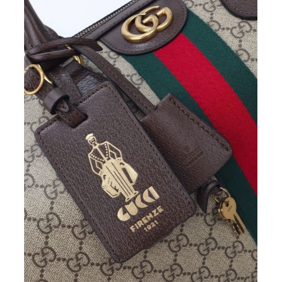 Replica Borsa da viaggio Gucci Savoy media/grande 834460 Caffè scuro imitazione False Online