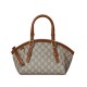 Replica Borsa a mano piccola Gucci GG Emblem 839005 Caffè imitazione False Online