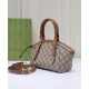 Replica Borsa a mano piccola Gucci GG Emblem 839005 Caffè imitazione False Online