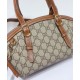 Replica Borsa a mano piccola Gucci GG Emblem 839005 Caffè imitazione False Online