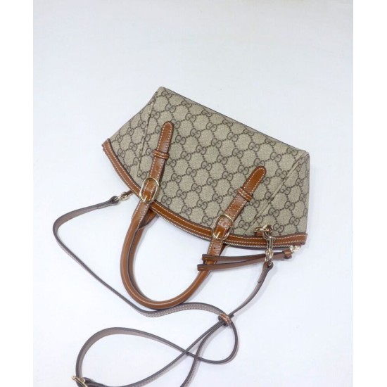 Replica Borsa a mano piccola Gucci GG Emblem 839005 Caffè imitazione False Online