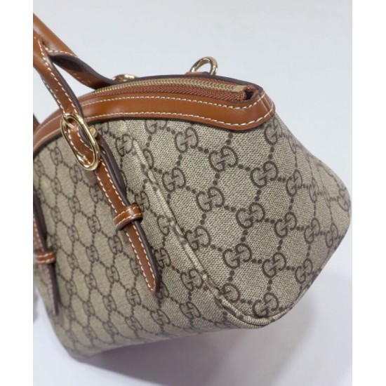 Replica Borsa a mano piccola Gucci GG Emblem 839005 Caffè imitazione False Online
