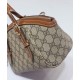 Replica Borsa a mano piccola Gucci GG Emblem 839005 Caffè imitazione False Online