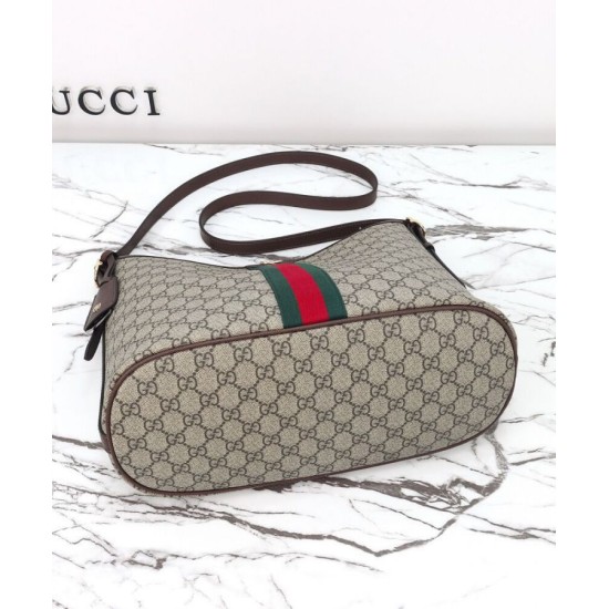 Replica Borsa a tracolla grande Gucci Ophidia 836871 Caffè scuro imitazione False Online