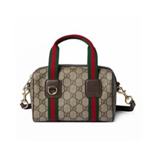 Replica Borsa a mano Gucci Mini GG Caffè scuro imitazione False Online